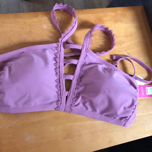 Purple Xhilaration swim top - Picture 1 of 3